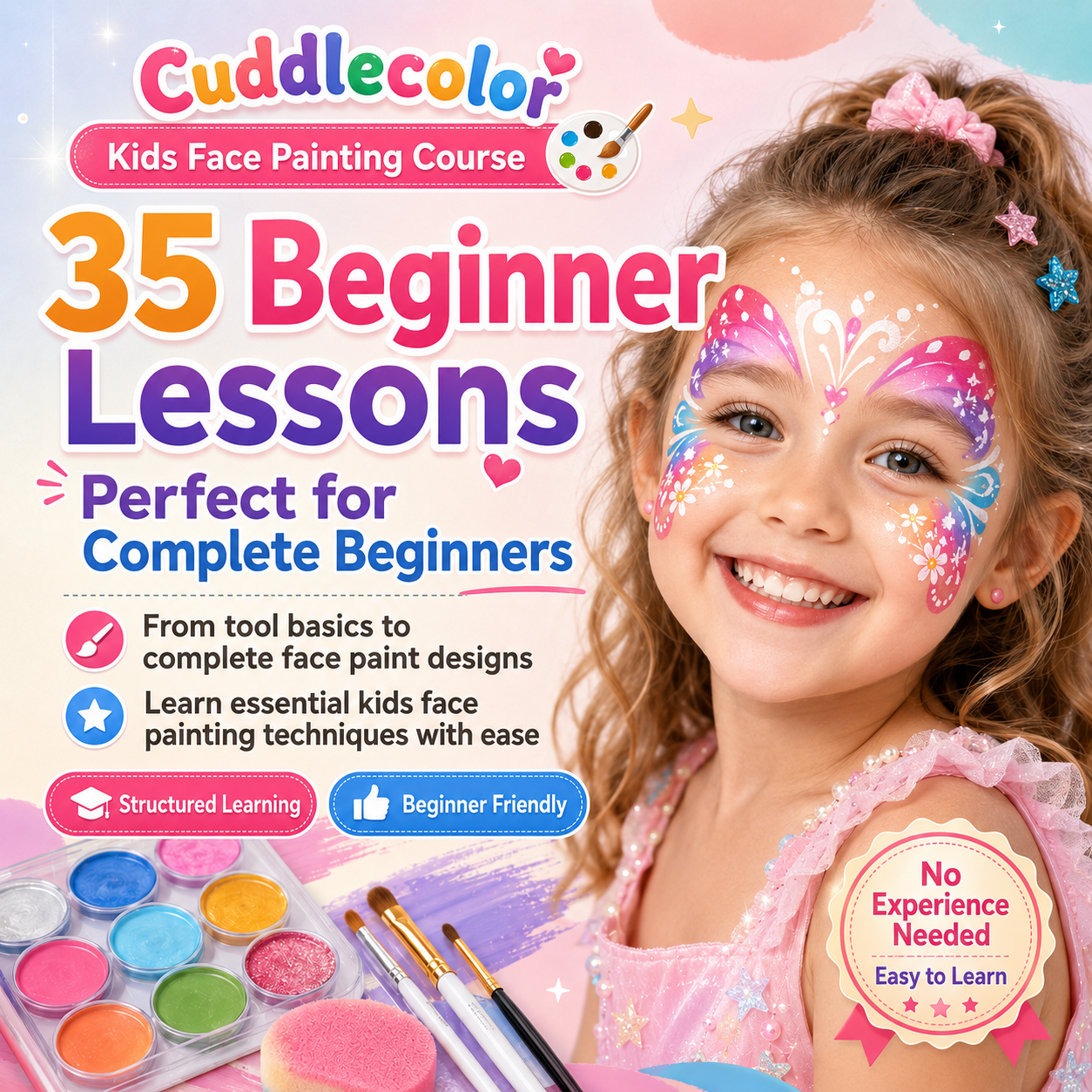 Basic Face Painting Techniques Course for Beginners (35 Class Hours) — Cuddlecolor Tutorial