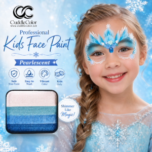 Pearlescent Blue Gradient Face Paint
