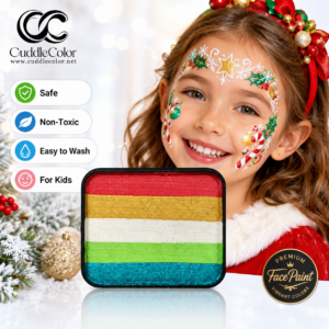Pearlescent Red & Green — Christmas Face Paint for Children