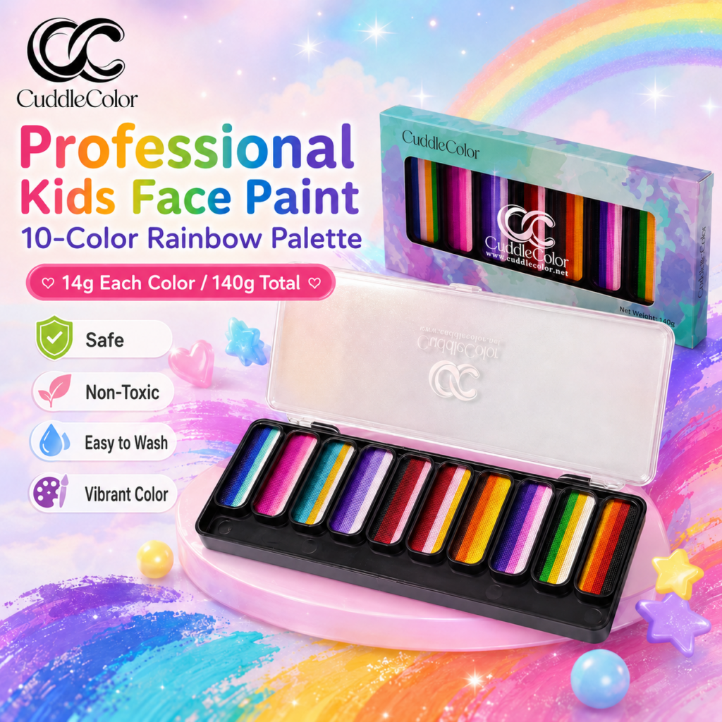 Cuddlecolor Exclusive Custom Slim-Strip Face Paint Palette — 10 Colors