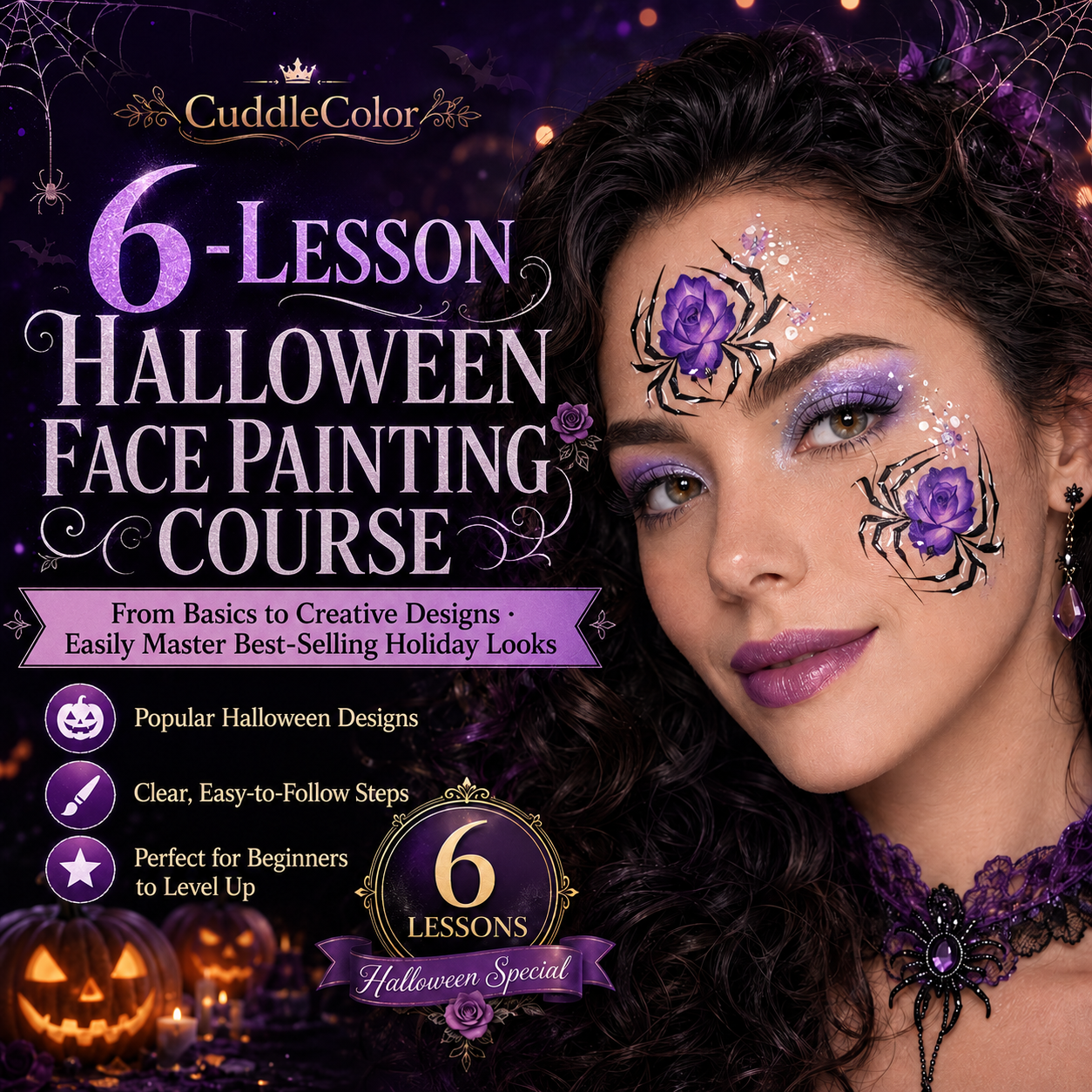 6-Session Halloween Body Painting Course (Includes Face & Arm Tutorials)