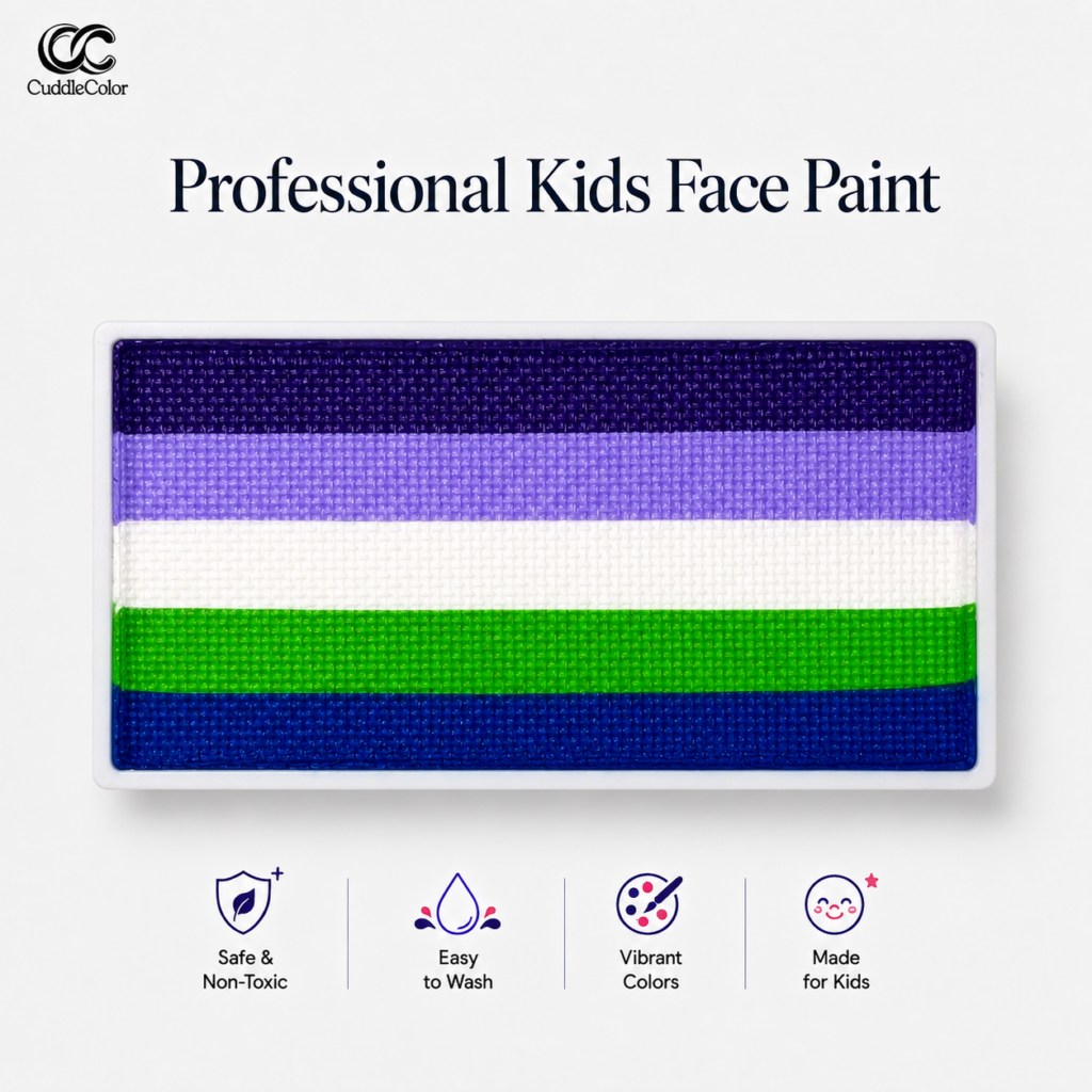 CuddleColor Grape Jam Face Paint: A 5-Color Gradient Palette for Creative Kids’ Face Painting