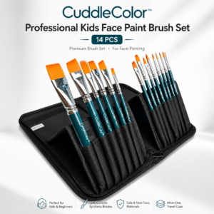CuddleColor 14-Piece Face Painting Brush Set for Kids And Beginners