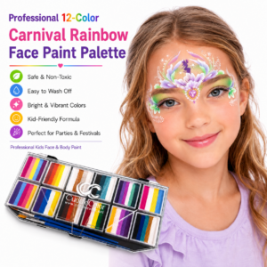 Cuddlecolor 12-Color Carnival Rainbow Face Painting Palette