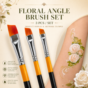 CuddleColor Face Painting Flat Brush — Specially Designed for Painting Flowers  A set of three pens