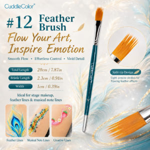 CuddleColor Face and body painting brushes – feather brushes