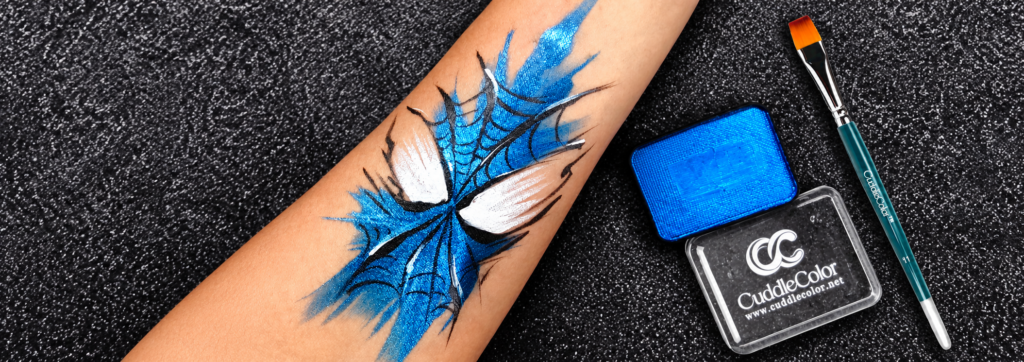 Pearlescent Deep Blue Body Paint: Create Bold, Shimmering Superhero-Inspired Art